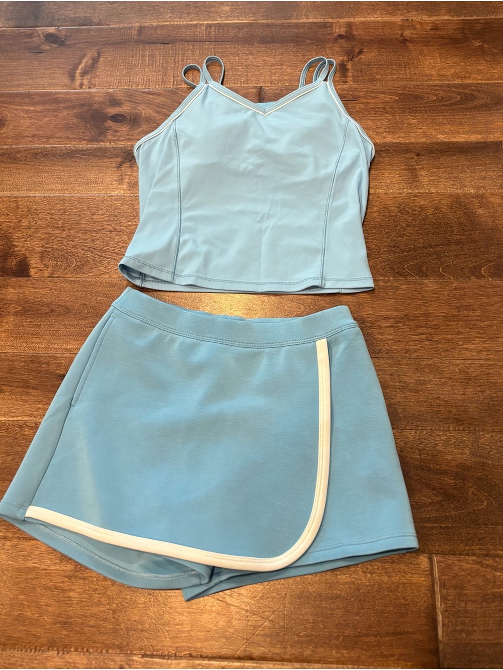 all in motion Light Blue Athletic Tank and Skort Set